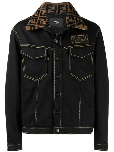 fendi black jacket|fendi denim jacket women's.